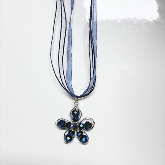 Stainless Steel Wire Flower Pendant Hand Crafted by Artisan - Picture 5 of 7